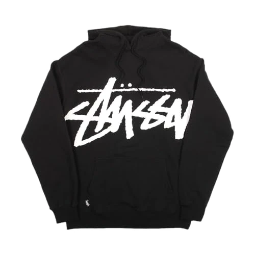 Stussy Pre-Loved Front Logo Hoodie Black