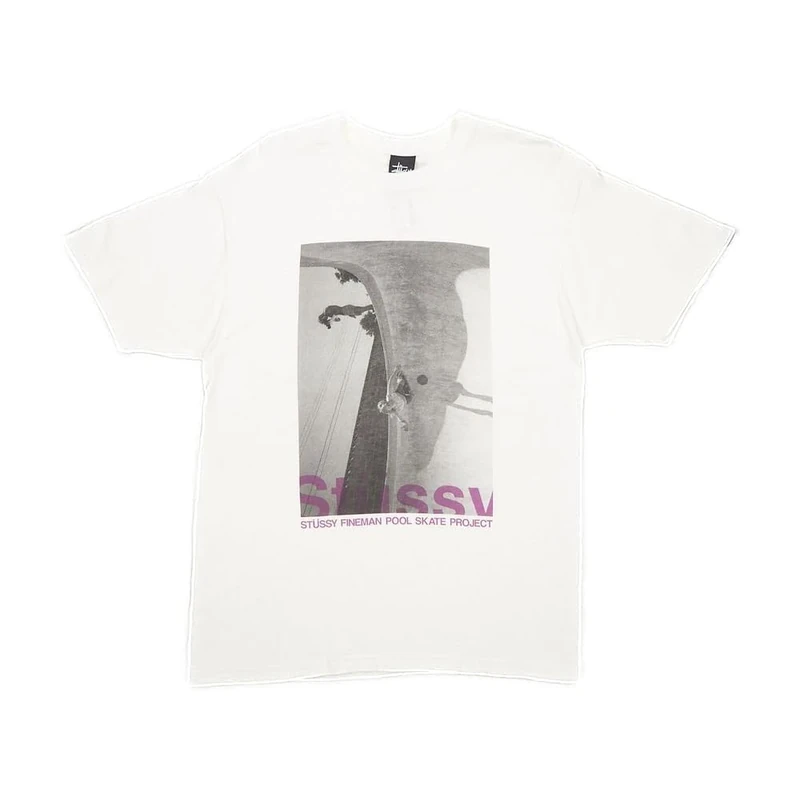 Stussy Pre-Loved Fineman Pool T-Shirt White