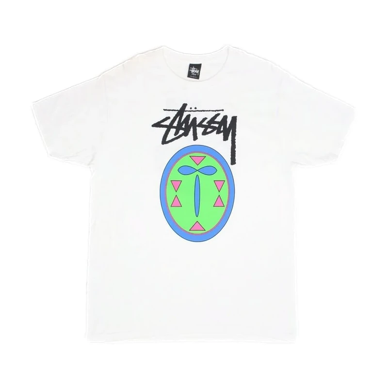 Stussy Pre-Loved Stock Mask T-Shirt White