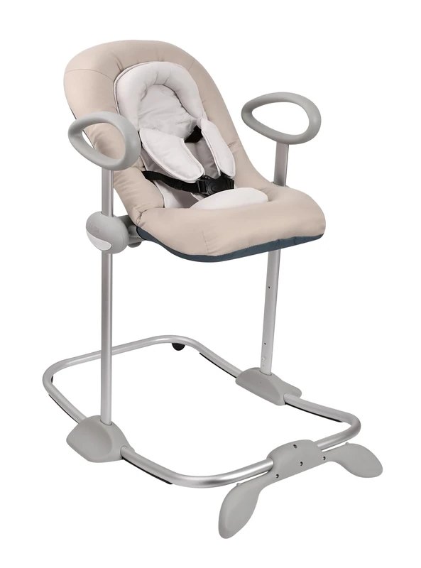 Béaba, Up & Down IV Baby Bouncer, Height-Adjustable Baby Bouncer, Unisex for Babies and Children, 3 Reclining Positions, 5-Point Safety Harness, Newborn Insert, Clay