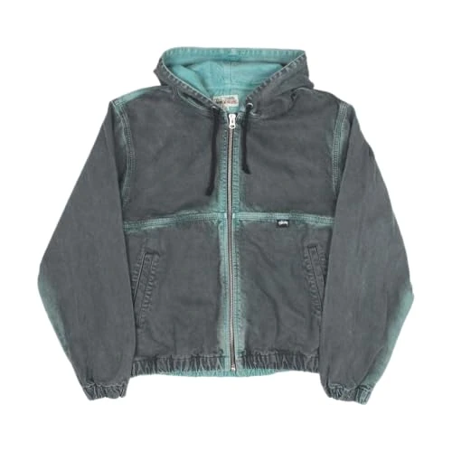 Stussy Pre-Loved Bleached Ice Denim Workgear Jacket