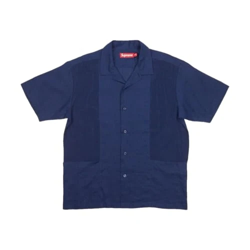 Supreme Pre-Loved Linen Grid S/S Shirt Blue