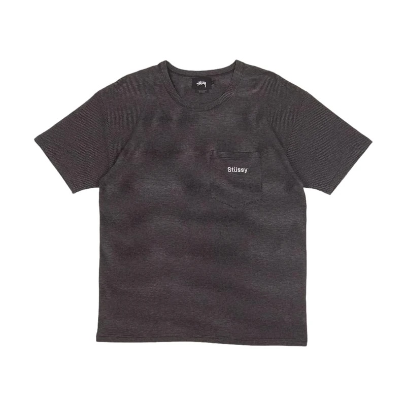 Stussy Pre-Loved Sunset Stripe T-Shirt Grey