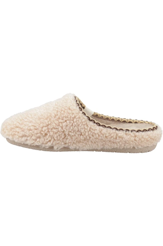 Hush Puppies Female Good Slipper Teddy Mule, Beige, 6