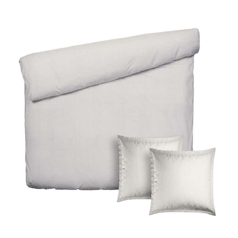 Pure Cotton 3 Piece Double Bed Set - Duvet Cover 200 x 220 cm and 2 Pillowcases 80 x 80 cm - 100% Cotton Percale 200 Thread Count 122 g/m² - Soft, Breathable - Oeko-Tex - Horizon - Taupe - Image 1