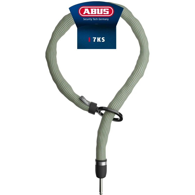 ABUS ADAPTOR CHAIN Superior 7KS insert chain suitable for frame locks or Alarmbox 2.0 - 7 mm thick steel chain with oval loop - bike lock for bikes and e-bikes - length 100 cm, green