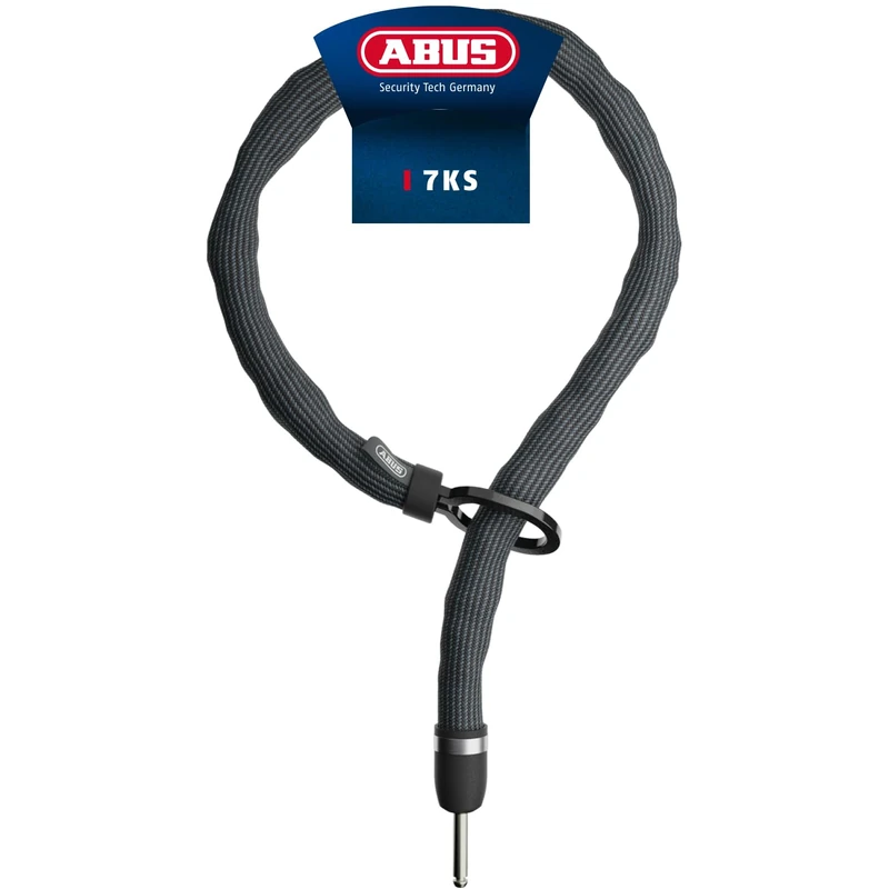 ABUS Adaptor Chain Superior 7KS Plug-in Chain Suitable for Frame Locks or Alarmbox 2.0 – 7 mm Thick Steel Chain with Oval Loop – Bike Lock for Bikes and e-Bikes – Length 100 cm, Black