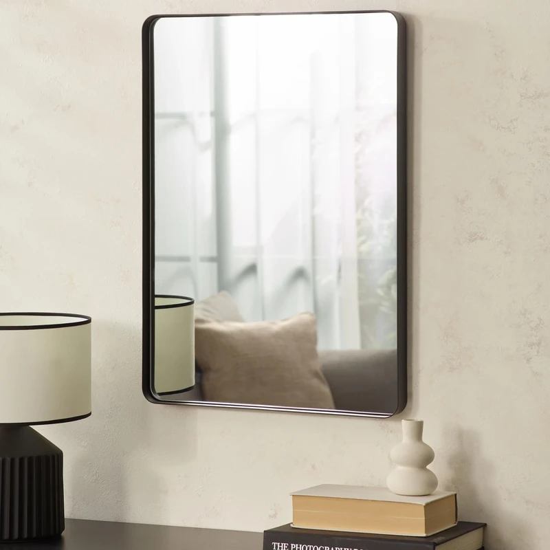 Julian Bowen Jaya Black Frame Rectangular Wall Mirror
