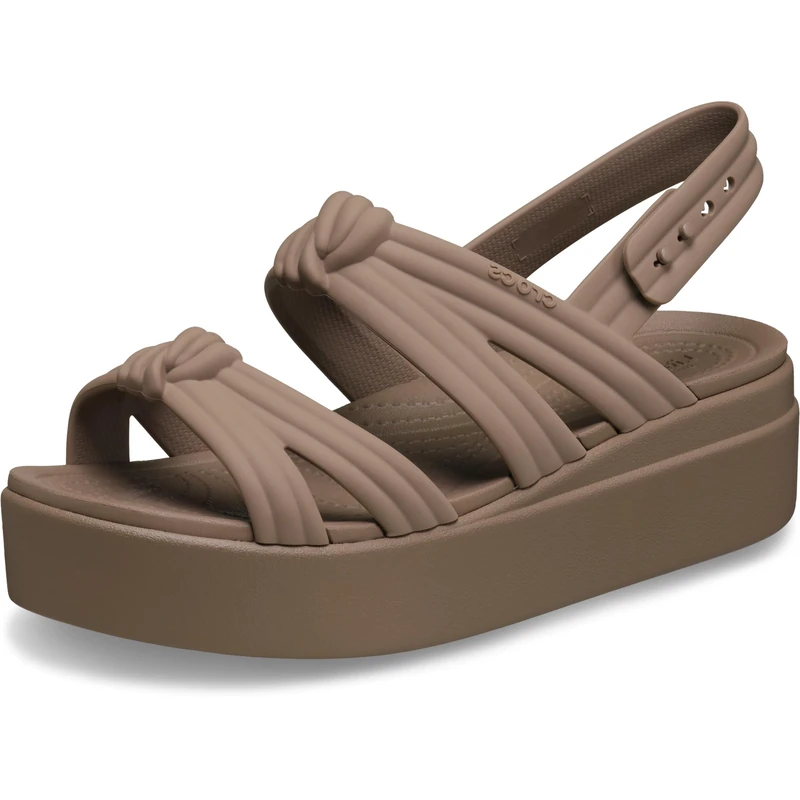 Crocs Women,Brooklyn Knot Low Wedge, Latte, 6 UK Women