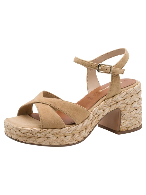 Tamaris Women's Platform Sandal Leather brown 7.5 UK