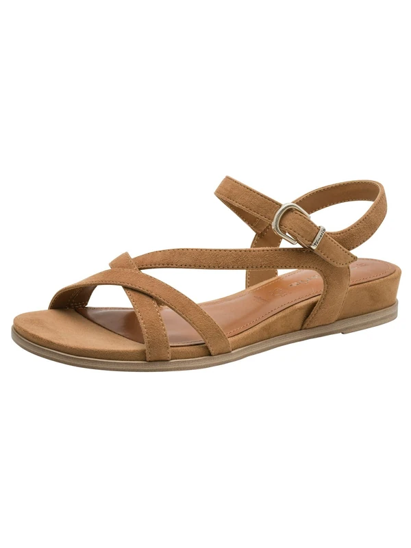 Tamaris Women’s leather sandal flat brown 7.5 UK - Image 1