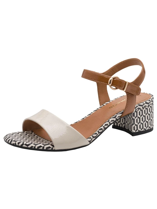 Tamaris Women’s sandal with block heel beige 6.5 UK
