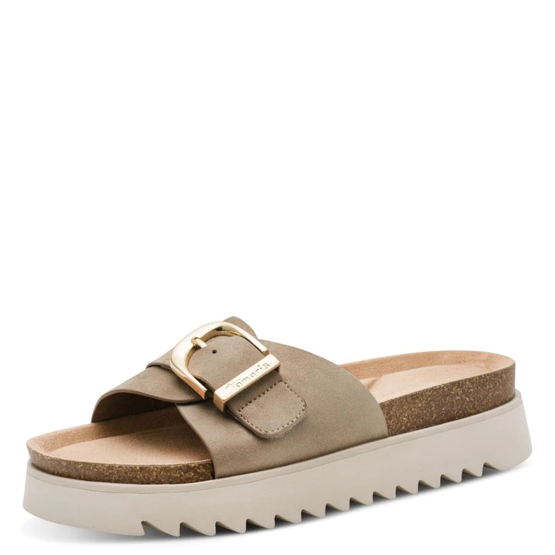Tamaris Women Footbed Slide with Cone heel beige 5 UK