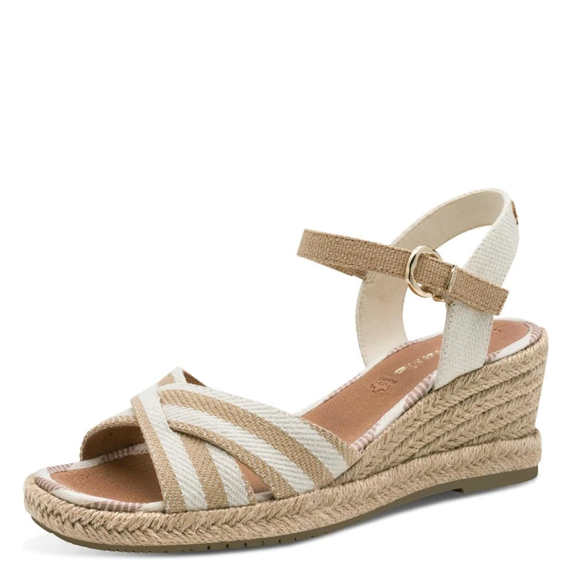 Tamaris Women’s sandal with wedge heel beige 3.5 UK
