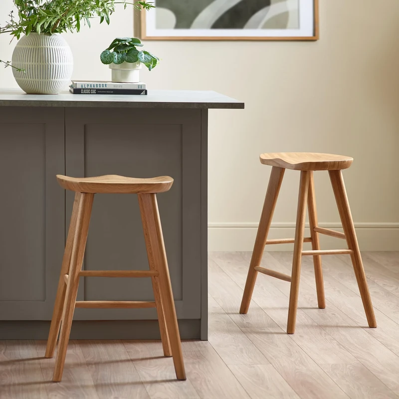 Julian Bowen Mulu Natural Solid Oak Bar Stool
