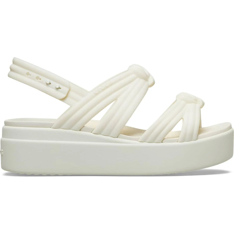 Crocs Women,Brooklyn Knot Low Wedge, Ivory, 5 UK Women - Image 1