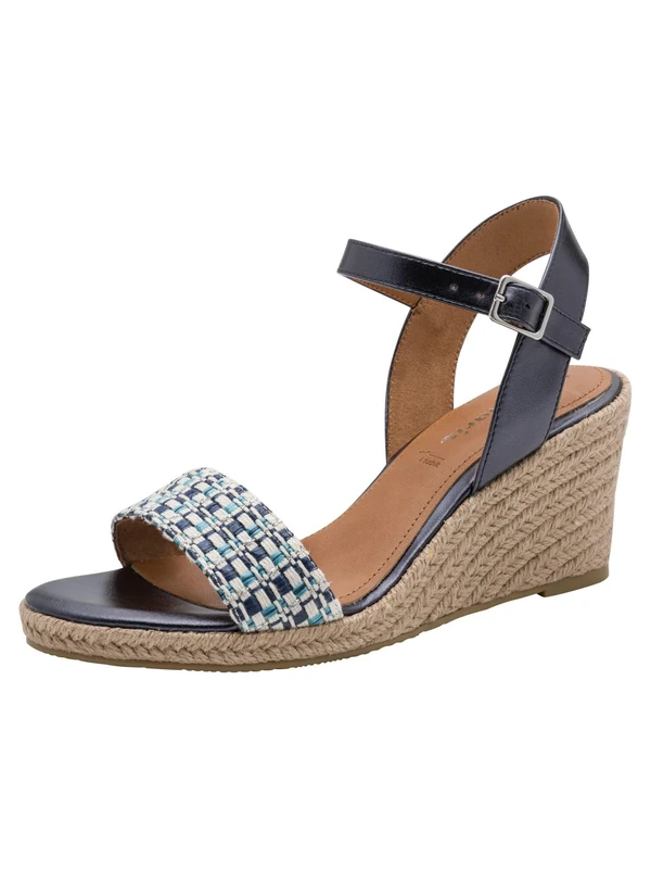 Tamaris Women’s sandal with wedge heel blue 6.5 UK
