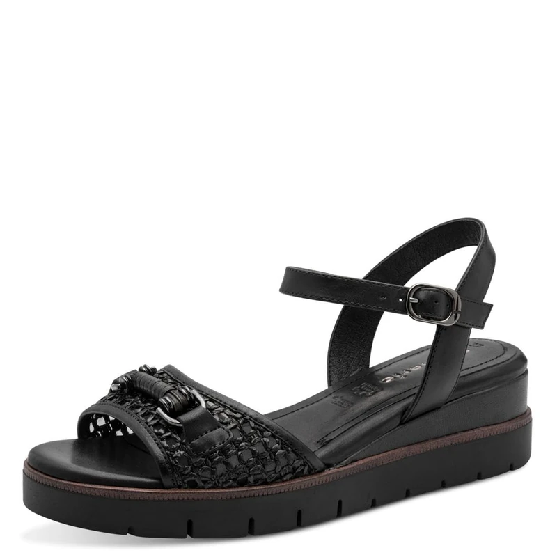 Tamaris Women’s sandal with wedge heel black 6.5 UK