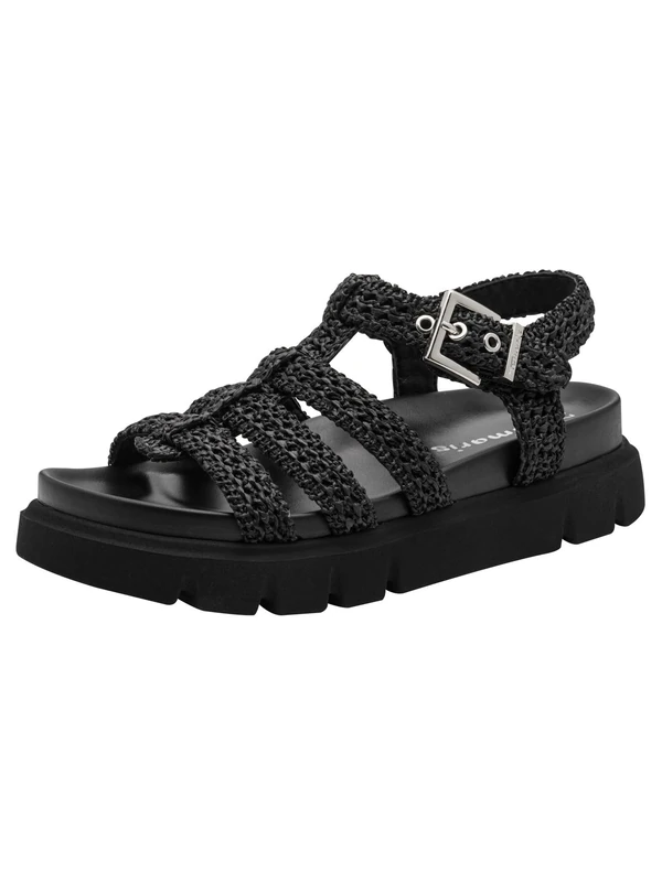 Tamaris Women’s sandal with wedge heel black 7.5 UK