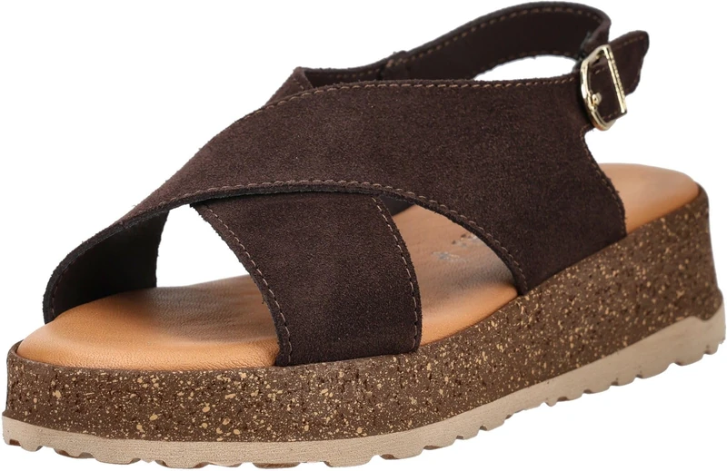 Tamaris Women’s sandal with wedge heel brown 5.5 UK
