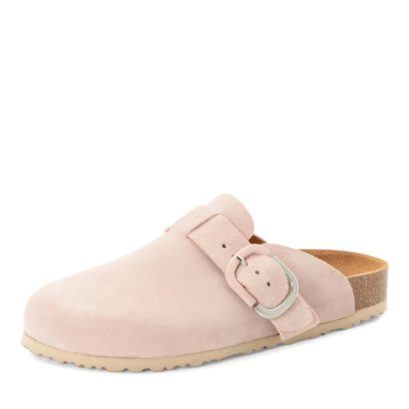 Tamaris Women's footbed mule leather flat pink 4 UK