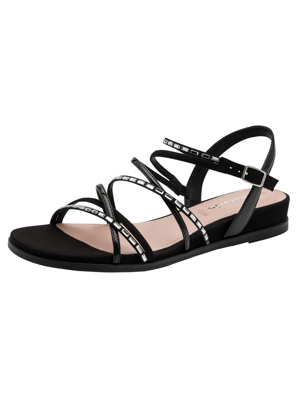 Tamaris Women’s sandal flat black 4 UK