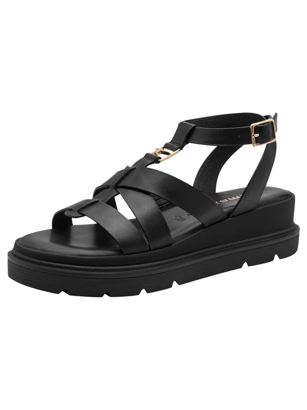 Tamaris Women’s sandal with wedge heel black 6.5 UK