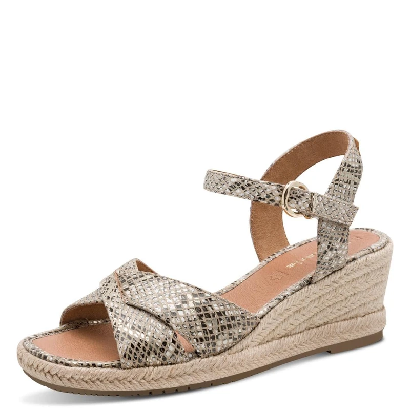 Tamaris Women’s sandal with wedge heel beige 5 UK