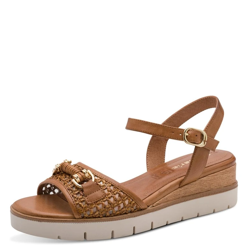 Tamaris Women’s sandal with wedge heel brown 5 UK