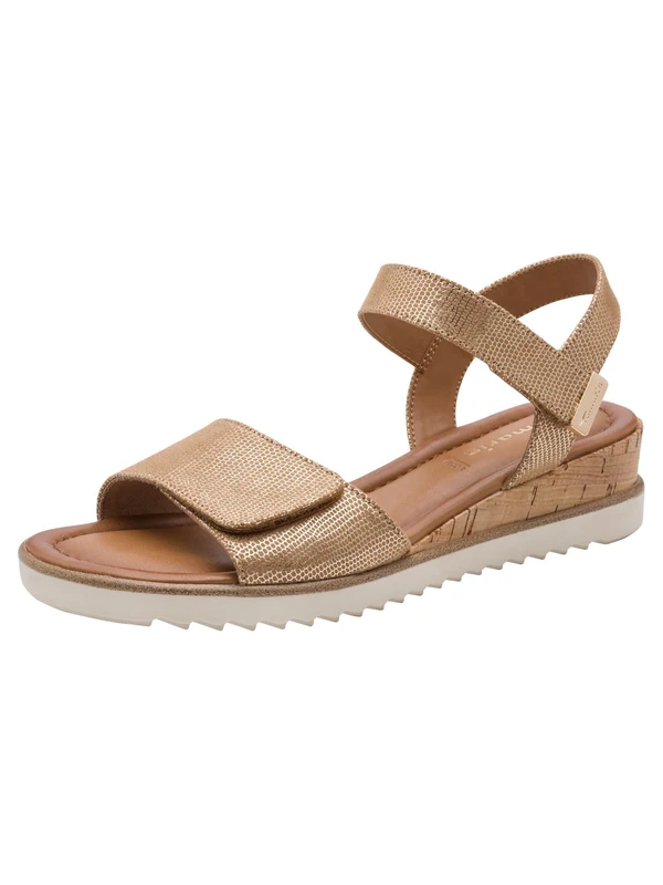 Tamaris Women’s sandal with wedge heel metallic 6.5 UK