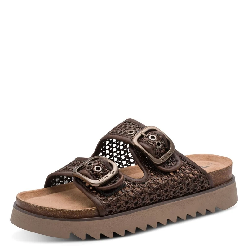 Tamaris Women Footbed Slide with Cone heel brown 5 UK