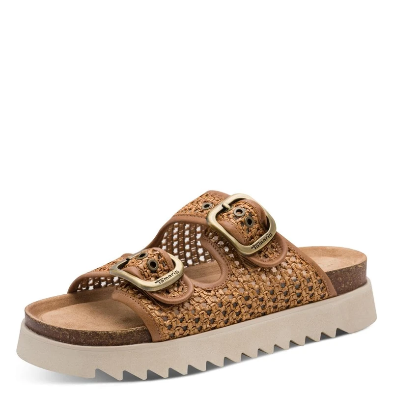 Tamaris Women Footbed Slide with Cone heel brown 5.5 UK