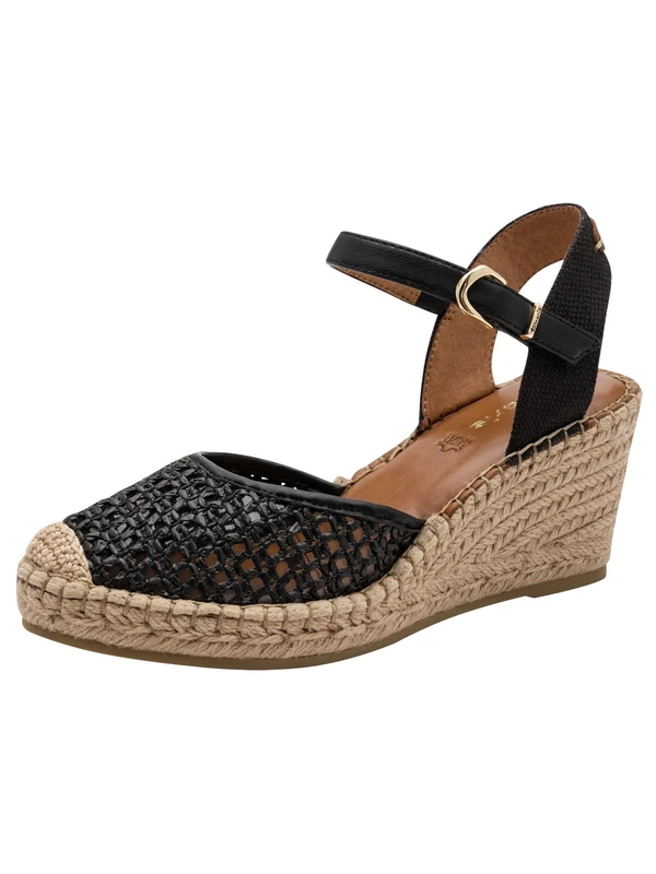 Tamaris Women’s espadrilles with wedge heel black 6.5 UK