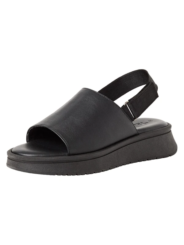 Tamaris Women’s sandal with wedge heel black 5.5 UK