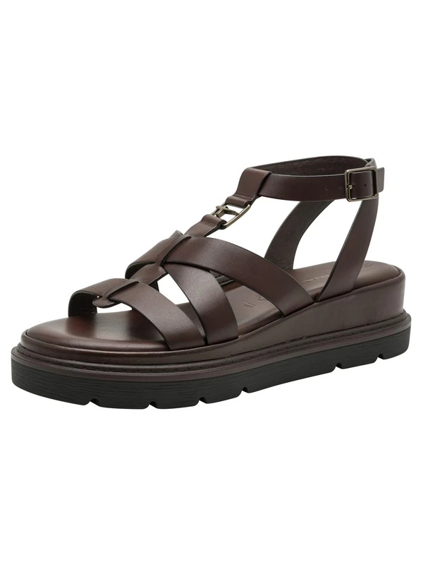 Tamaris Women’s sandal with wedge heel brown 5.5 UK