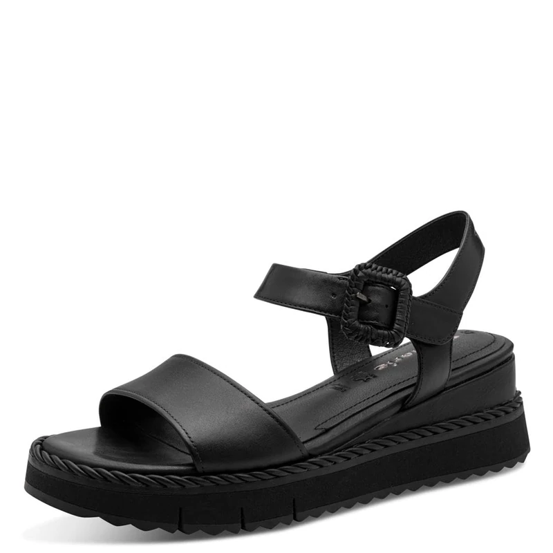 Tamaris Women’s sandal with wedge heel black 6.5 UK