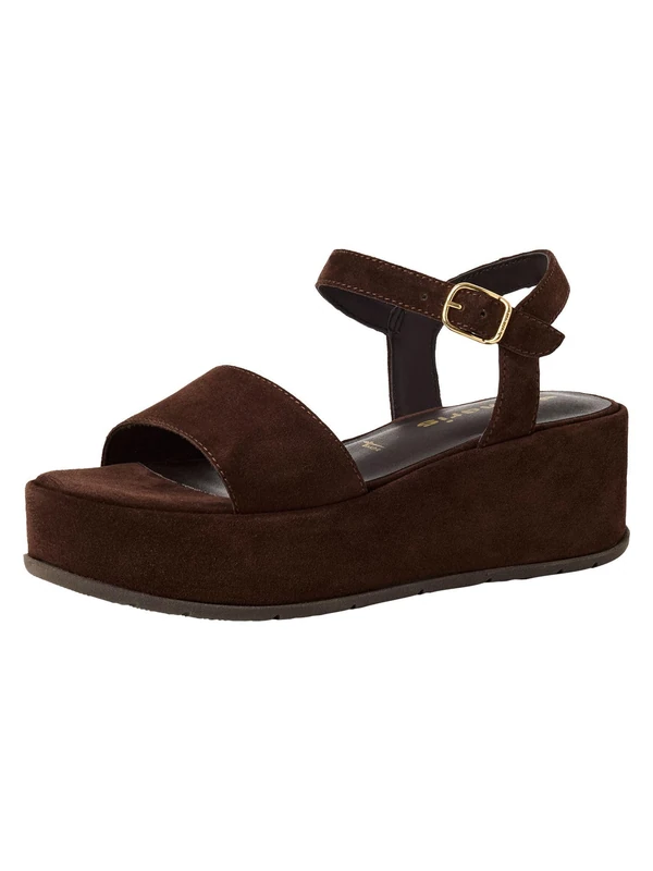 Tamaris Women’s sandal with wedge heel brown 7.5 UK