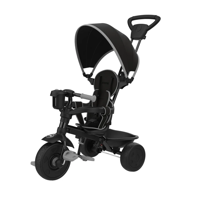 TP Toys Zoomee 4 in 1 Deluxe Trike, Grey Storm, Adjustable and Evolving Ride for Ages 10-36 Months, Parental Control, Safety Features, UV Sun Canopy, Padded Seat, 50kg Max Weight