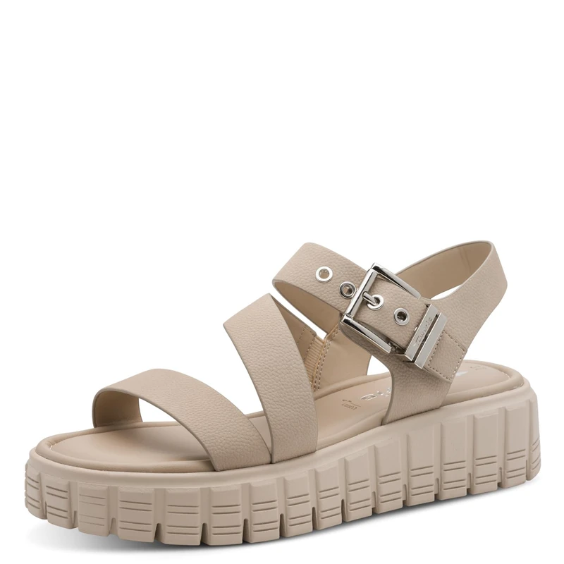 Tamaris Women’s sandal with wedge heel beige 3.5 UK