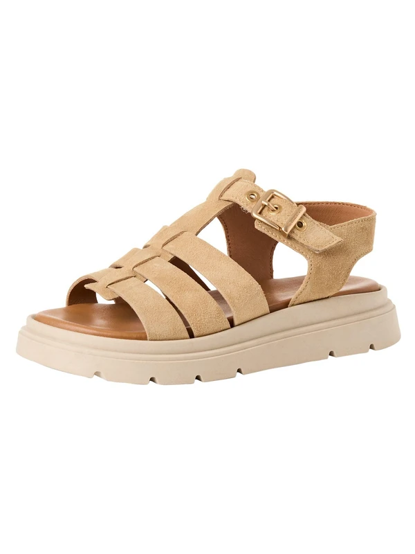 Tamaris Women’s sandal with wedge heel beige 3.5 UK - Image 1