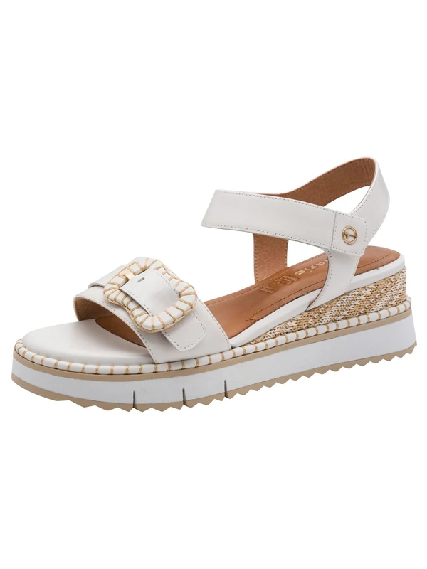 Tamaris Women’s sandal with wedge heel white 4 UK - Image 1