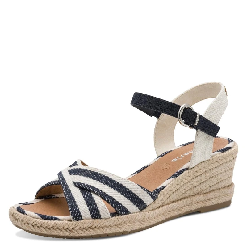 Tamaris Women’s sandal with wedge heel blue 3.5 UK