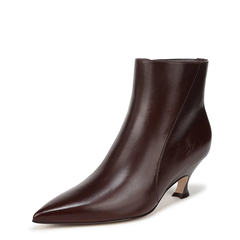 Naturalizer Womens Patrese Heeled Ankle Boots, Medium Fit, Wine Leather, UK 5