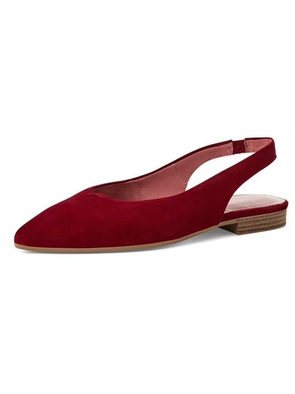 Tamaris Women's slingback pump with block heel Leather red 5.5 UK