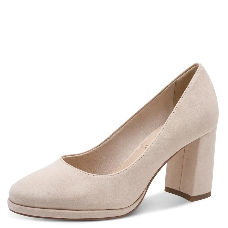 Tamaris Women's pumps with block heel beige 3.5 UK