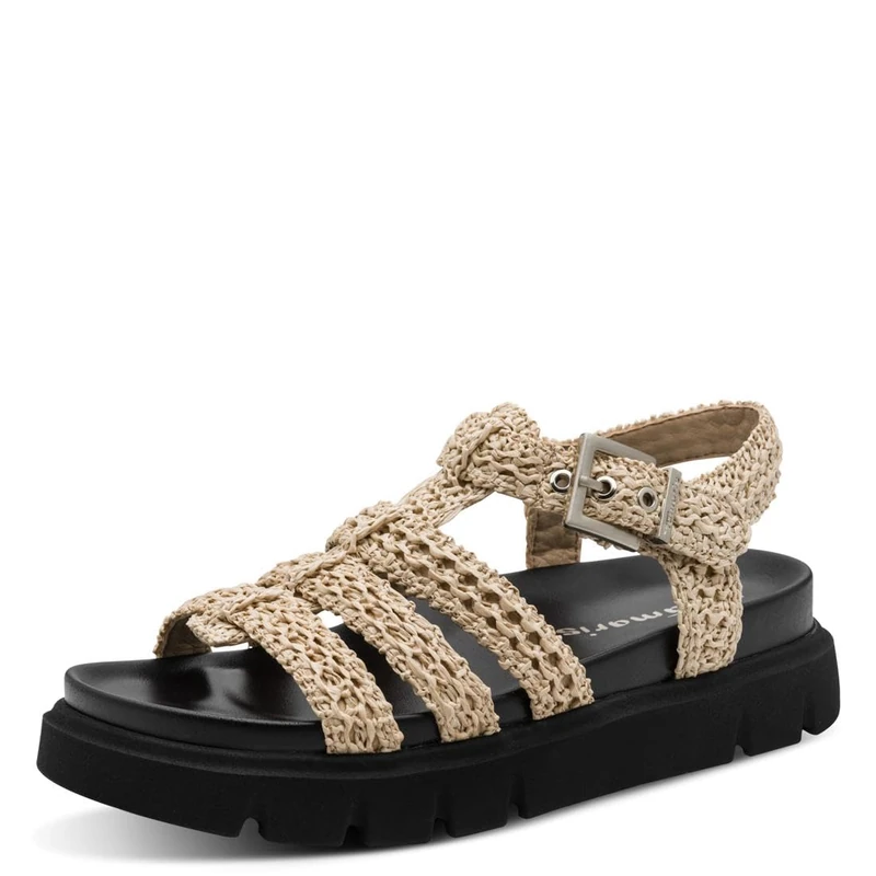 Tamaris Women’s sandal with wedge heel beige 6.5 UK
