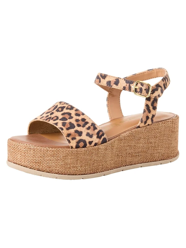 Tamaris Women’s sandal with wedge heel brown 3.5 UK