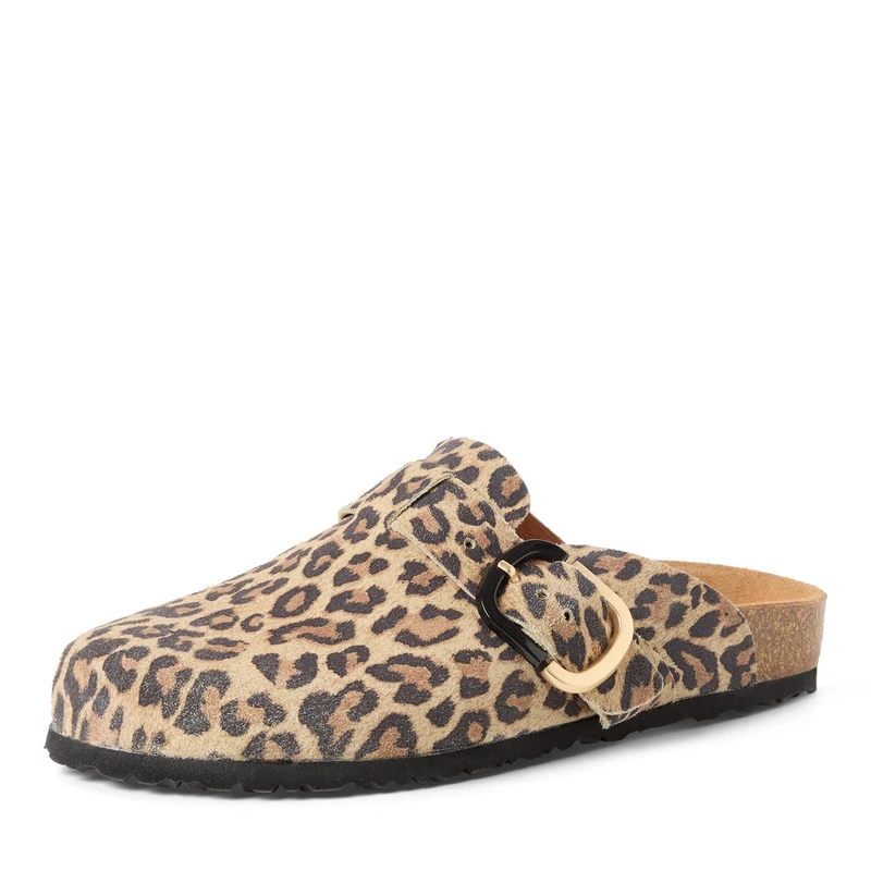 Tamaris Women's footbed mule leather flat brown 5 UK