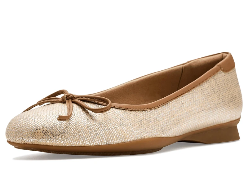 Clarks Womens Jazmynn Bow, Tan Interest Textile, 8