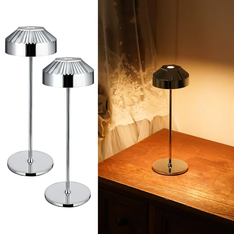 LuminexDesigns Set of 2 Cordless Wireless LED Table Lamps, Rechargeable & Dimmable–IP54 Weather-Resistant Mini Table Lights for Indoor & Outdoor Use,Modern Bedside Lamps for Bedroom,Office,Garden